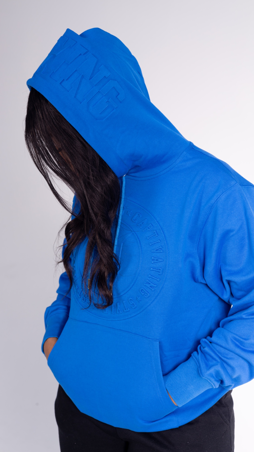 Royal Blue 3D Embossed Hoodie.