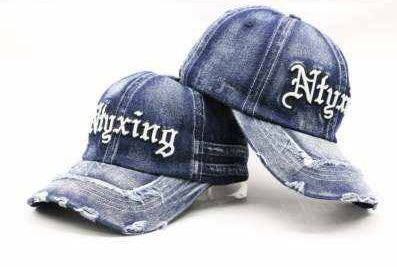 NTYXING Blue Jean Distressed Denim Cap