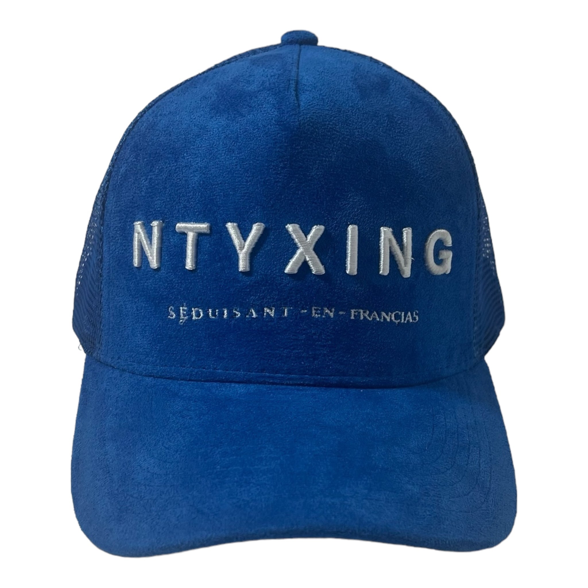 French Blue Suede Trucker Hat